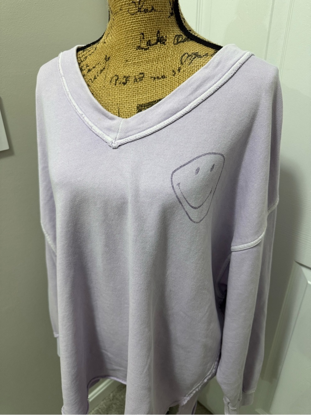 Aerie Oversized Smiley Face Pullover